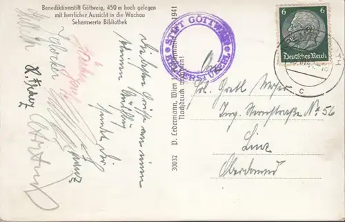 Furth bei Göttweig, Benediktinerstift Göttweig, gel. 1941