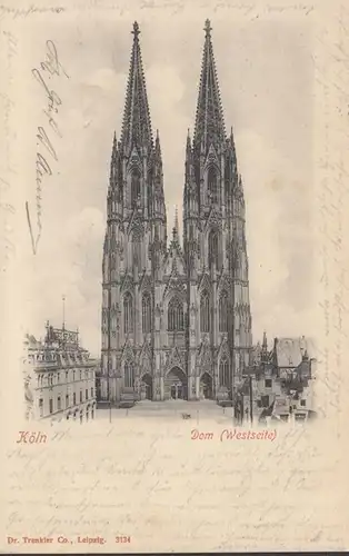 AK Cologne, Dom Westgeite, gel. 1899