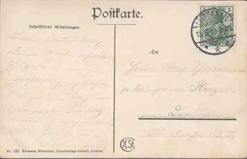 AK Spreewald, Lot in Lübbenau, gel. 1910