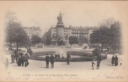 CPA Lyon, La Statue de la République Place Carnot, englout. 1903