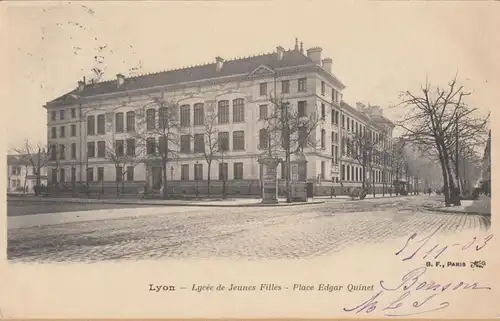 CPA Lyon, Lycée de Jeunes Filles, Place Edgar Quinet, gel. 1903