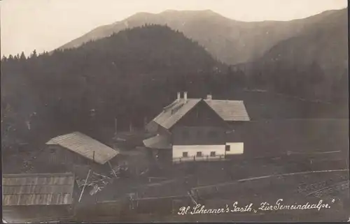 AK Foto-AK, Schenners Gasthaus Zur Gemeindealpe, gel. 1926