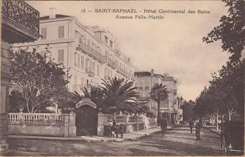 CPA Saint Raphaël, Hôtel Continental des Bains, Avenue Félix Faure, ungel.