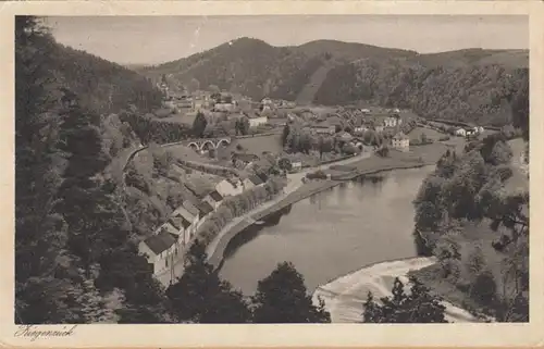 AK Zukberck, Haute vallée de Saale, vue du rond, gel. 1930