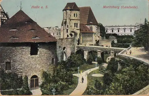 AK Halle a. Saale, Moritzburg, Landseite, gel. 1915
