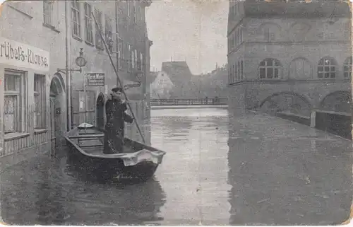 AK Nuremberg, crue 1909. Grübelstrasse, unmäll.