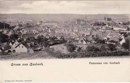 AK Gruss d'Ansbach, Panorama d ' Ansbath, ohnl.