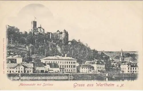 AK Gruss aus wertheim, mainansicht mit Schloss, ungel.