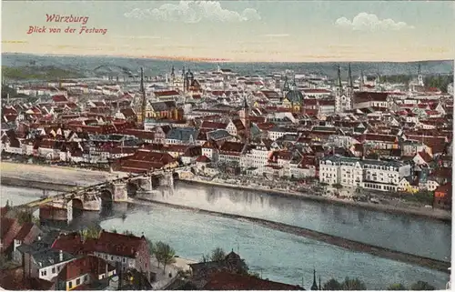 AK Würzburg, Blick von der Festung, ungel.