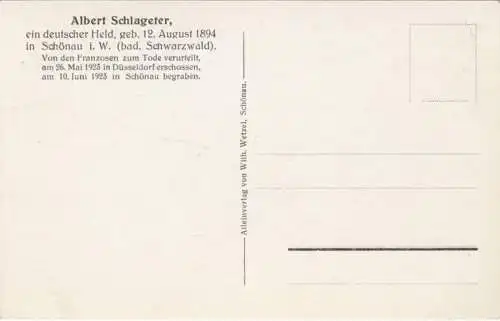 AK Schönau, Albert Leo Schlageter, ungel.