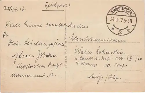 AK Berlin- Charlottenburg, Charlottenburger B pont, Feldpost, gel. 1917