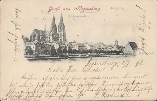 AK Gruss aus Regensburg, gel. 1898