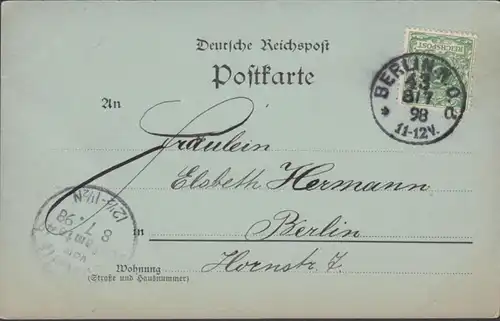 AK Gruss aus Berlin Gendarenmarkt, Mondschein, gel.1898