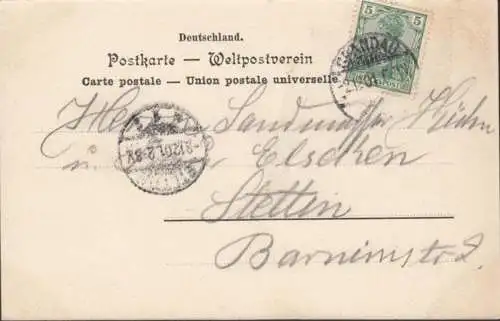 AK Gruss aus Spandau, Stresowplatz, Cafe Apitzsch, gel. 1901