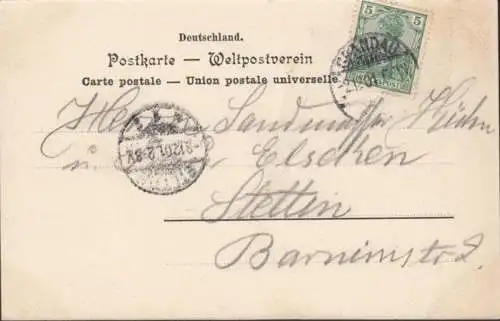 AK Gruss de Spandau, Stresovplatz, Cafe Apitzsch, gel. 1901