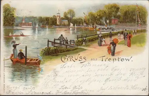 AK Gruss aus Treptow, gel. 1898