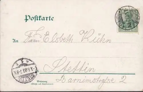AK Gruss aus Werder, Baumblüte, Gesamtansicht, Etablissement Wachtelburg, gel. 1903