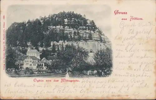 AK Gruss de Zittau, Oybin du côté midi, gel. 1900