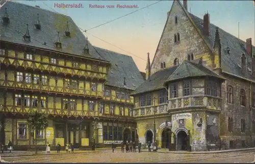 AK Halberstadt, Hôtel de ville du marché aux poissons, en 1914