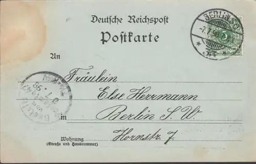 AK Gruss aus dem Spreewald, Gasthaus zum fröhlichen Hecht, Mondschein, gel. 1898