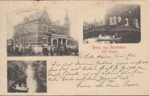 AK Gruss aus Ravenstein, Villa Ziesch, gel. 1901