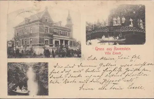 AK Gruss de Ravenstein, Villa Ziesch, gel. 1901