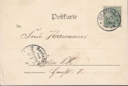 AK Gruss aus Oberhof, Hotel, Jagdschloss, Schmücke, Silberteich, gelaufen 1900