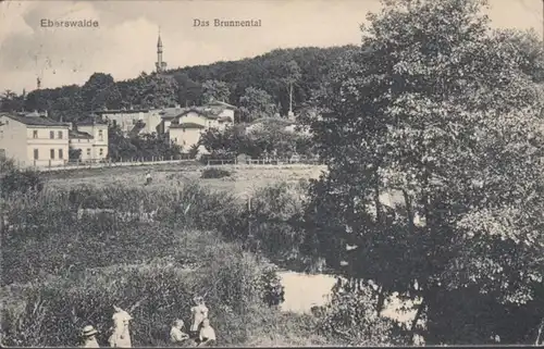 AK Eberswalde La vallée de la fontaine, couru en 1927