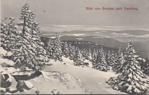 AK Wernigerode, Blick vom Brocken nach Harzburg, gelaufen 1903