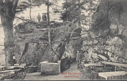 AK Bad Harzburg Klippe de corbeau, couru en 1906