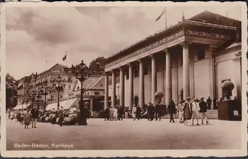 AK Baden Baden Kurhaus, gelaufen