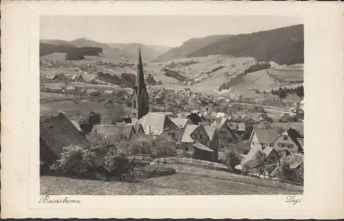 AK Baiersbronn, Stadtansicht Kirche, gelaufen 1929