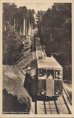 AK Baden-Baden Bergbahn, gelaufen 1929