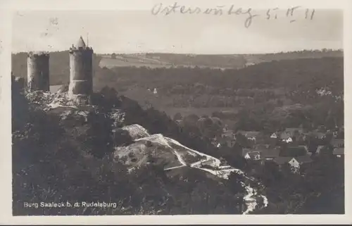 AK Burg Saaleck bei der Rudelsburg, gelaufen 1931