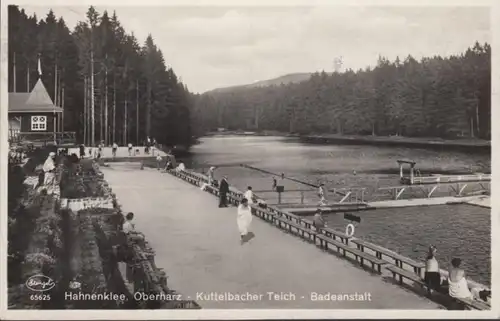 AK Hahnenklee Kuttelbacher Teich Badanstalt, couru en 1931