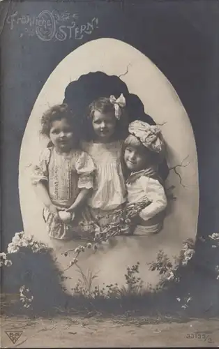 AK Fröhliche Ostern, gelaufen 1909