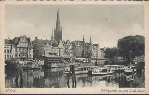 AK Lübeck, Hafenpartie an der Untertrave, ungel.