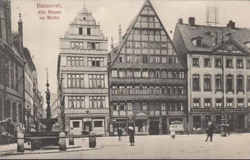 AK Hannover Alte Häuser am Markt, gelaufen 1913