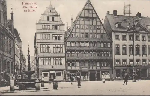 AK Hanovre Vieux maisons sur le marché, couru 1913