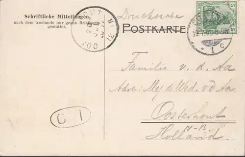 AK Gruss vom Drachenfels Drachenburg, gelaufen 1905