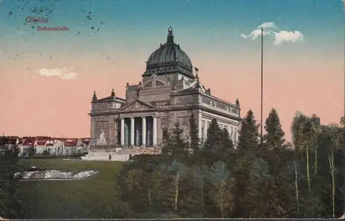 AK Görlitz Ruhmeshalle, gelaufen 1920