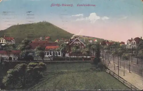 AK Görlitz Biesnitz Landeskrone, couru en 1925