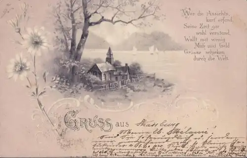 CPA Gruss aus Strassburg, gelaufen 1899