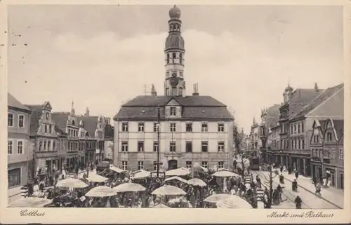 AK Cottbus marché et hôtel de ville, couru en 1931