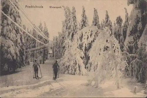 AK Friedrichroda, Skifahrer in verschneiter Landschaft, Wintersport, gelaufen 1922