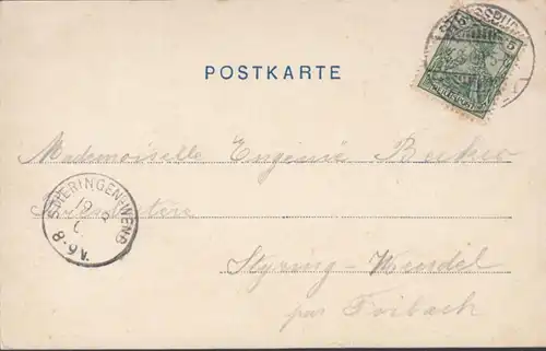 CPA Strassburg Neues Reichspostamt, circulé 1901