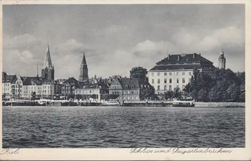 AK Kiel Schloss und Seegartenbrücken Feldpost, gelaufen 1941