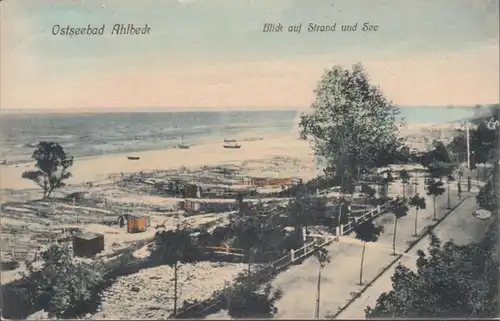 AK Baltebad Ahlbeck Vue sur la plage et le lac, couru 1911