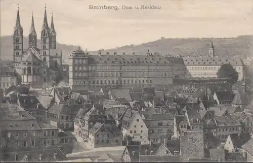 AK Bamberg Dom und Residenz Tonbild- Theater Briefmarken, ungelaufen