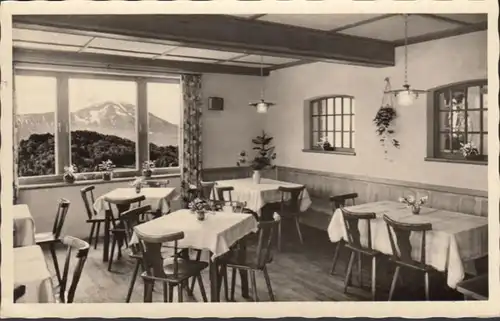 AK Seeon Fremdenheim Cafe Gruber, gelaufen 1957